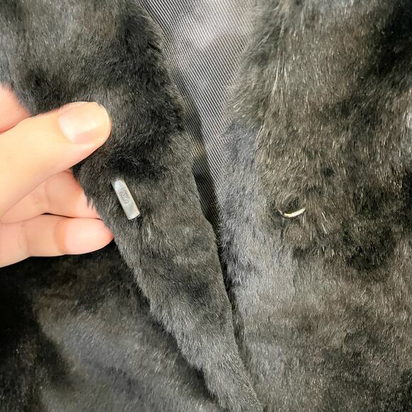 Nth Prestige Collection Women's Black Shrug Faux Fur Cropped Overcoat Size Small - Picture 11 of 11